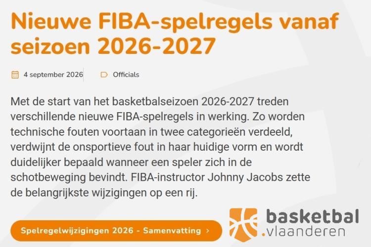 Nieuwe FIBA regels