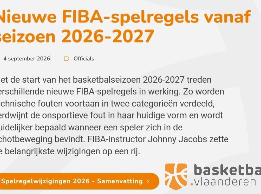 Nieuwe FIBA regels